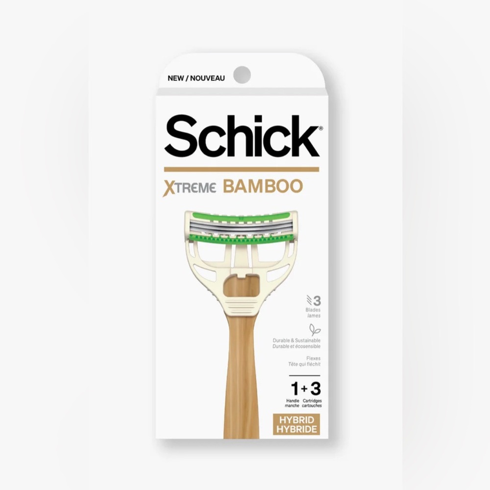 Schic Xtreme Bamboo Razor - Green and Tan